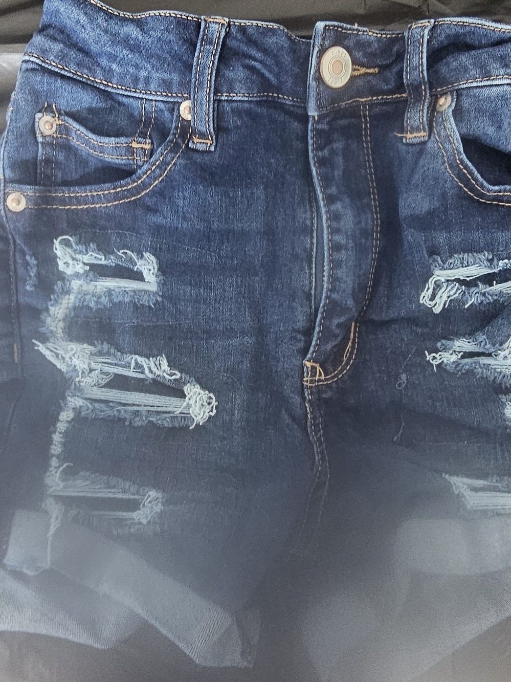 Rue21 Dark Indigo Distressed Denim Shorts